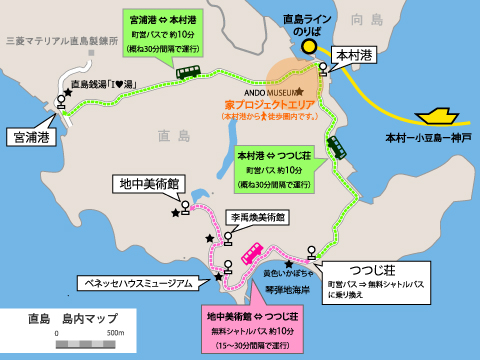 直島 観光地図